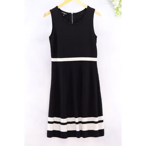 Talbots Sweater Dress Womens Medium Petite A Line Career Classic Colorblock Knit